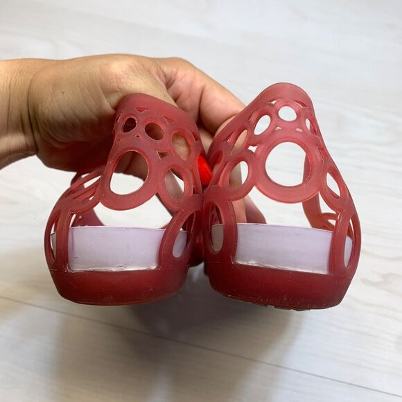 Crocs Adrina Flat Shoe Open Toe Circle Cut Out Toe Ballet Pink Jelly Womens 11 - Picture 4 of 9